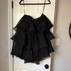 Altar'd State Black Strapless Layered Dress